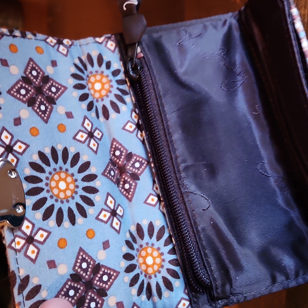 NWT Vera Bradley Brown Floral Women's Small Keychain Wallet/ID Holder - Picture 5 of 8